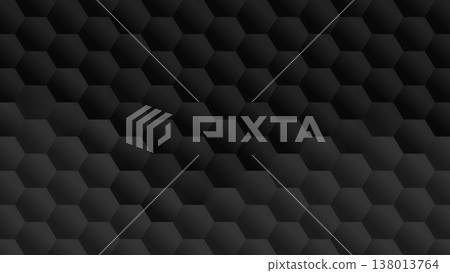 Abstract Black Pattern Gradient Hexagon Shape Background 138013764