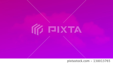 Realistic vector illustration of a purple sky with fluffy clouds 138013765