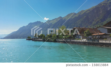 Scenic waterfront of Iseltwald village on the shores of Lake Brienz Scenic waterfront of Iseltwald village on the shores of Lake Brienz 138013864