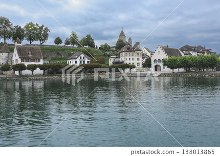 Scenic view of Rapperswil old town and castle from Lake Zurich 138013865