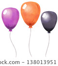 Halloween-colored balloons, stylish watercolor illustration 138013951