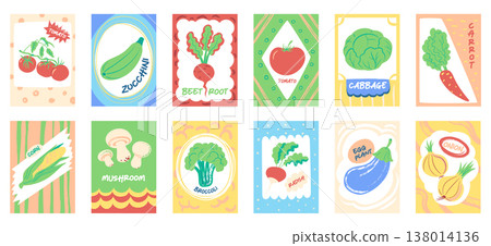 Vegetable Seed Packet Set Retro 138014136