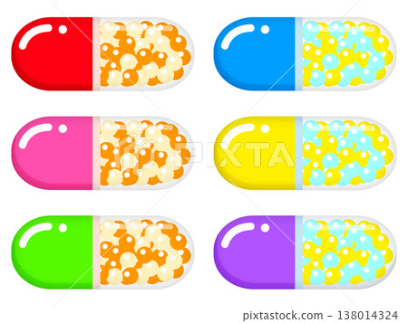 Capsule Medicine Illustration Set 2 138014324