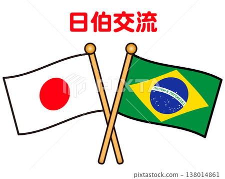 Illustration materials of the Japanese and Brazilian flags (2) Illustration materials of the Japanese and Brazilian flags (2) 138014861