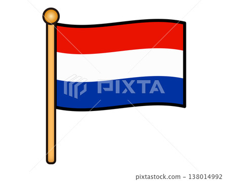 Illustration material of a waving Dutch flag (2) 138014992