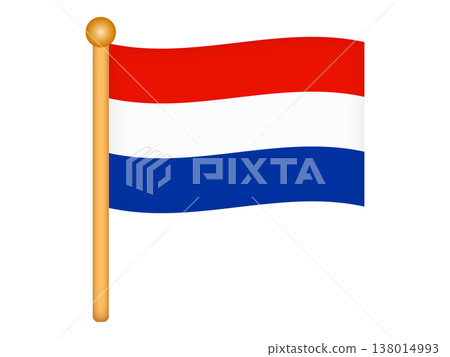 Illustration of a waving Dutch flag 138014993