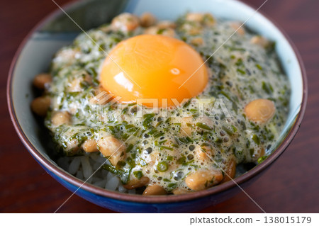Gibasa natto served over rice Gibasa natto served over rice 138015179