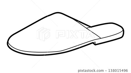 Slide slipper shoe women single line. Closed toe house sandal for relaxed evening indoor wear. Technical fashion Slide slipper shoe women single line. Closed toe house sandal for relaxed evening indoor wear. Technical fashion 138015496