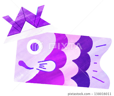 紫鯉魚彩帶與摺紙武士頭盔 138016011