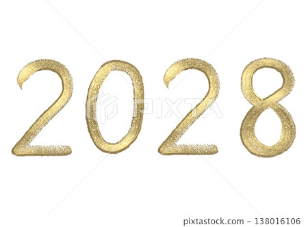 金色 2028 手寫數字 金色 2028 手寫數字 138016106