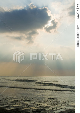 beautiful landscape of a sandy beach on the sea beautiful landscape of a sandy beach on the sea 138016166