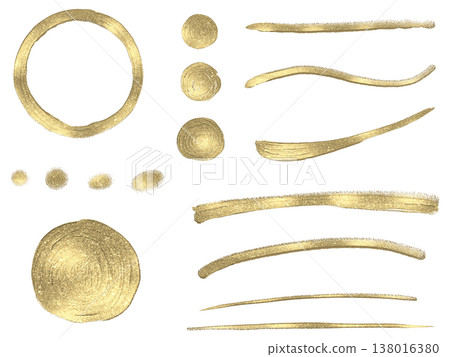 Golden curved and circular ornament set Golden curved and circular ornament set 138016380