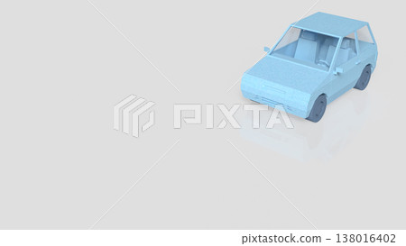 Minimal Blue Low Poly Compact Car 3D Model Minimal Blue Low Poly Compact Car 3D Model 138016402