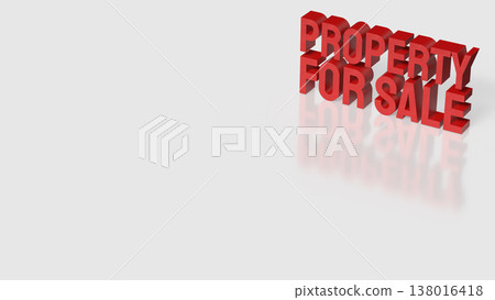 Property For Sale Real Estate Investment and Housing Market Concept 3d render. 138016418