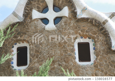 Architectural detail of the gingerbread house at Park Guell 138016577