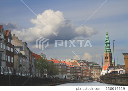 View of Copenhagen canal with Nikolaj Kunsthal tower View of Copenhagen canal with Nikolaj Kunsthal tower 138016619
