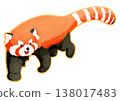 An illustration of a red panda walking slowly. 138017483