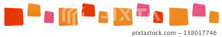 A randomly arranged line of colorful squares (orange) 138017746