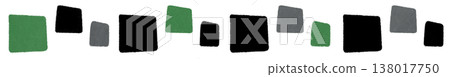 A randomly arranged line of squares in muted colors (black). A randomly arranged line of squares in muted colors (black). 138017750