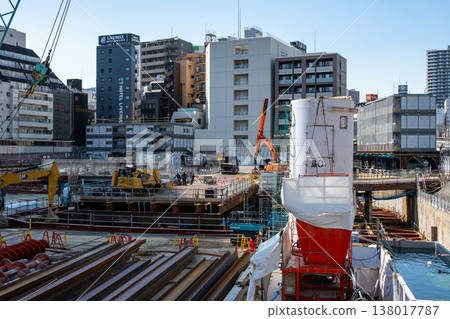 Urban landscape with a large-scale construction site: Ikebukuro, currently undergoing redevelopment, February 2026, a-1 138017787