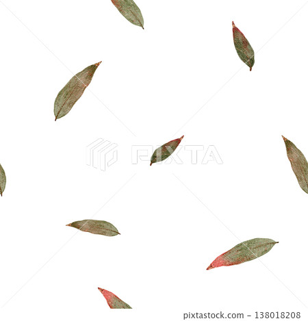 Gentle Watercolor Depiction Of Random Leaves In Minimal Empty Layout Suitable For Branding 138018208