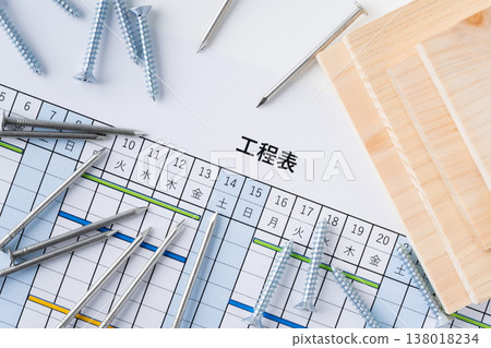 Schedule, boards, round nails, and tapping screws 138018234