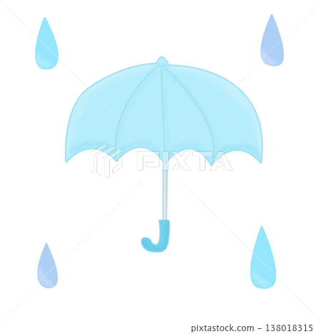 一把淺藍色雨傘和一套雨具,可在雨季使用。 一把淺藍色雨傘和一套雨具,可在雨季使用。 138018315