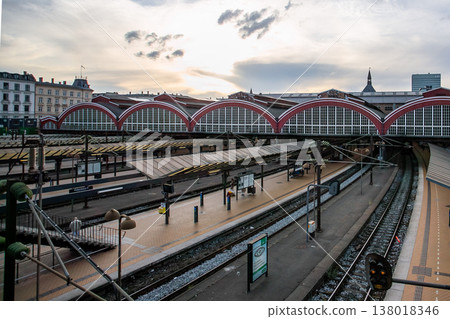 Copenhagen Central Station and platforms in Denmark Copenhagen Central Station and platforms in Denmark 138018346