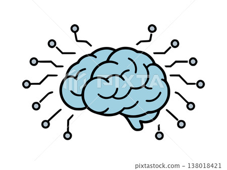 A simple line drawing of a brain and circuits, symbolizing AI. A simple line drawing of a brain and circuits, symbolizing AI. 138018421