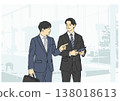 兩位商人會面的場景插圖 138018613