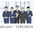 五位商務人士的團隊插圖。 138018616