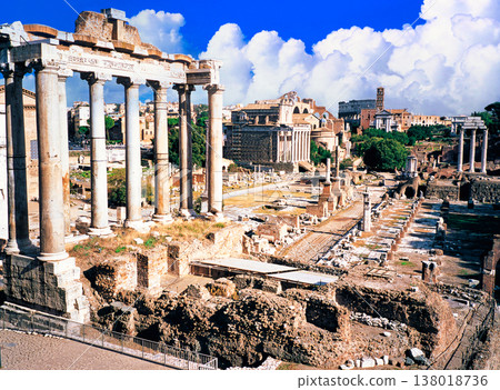 The breathtaking view of the Roman Forum, an ancient Roman ruin. The breathtaking view of the Roman Forum, an ancient Roman ruin. 138018736