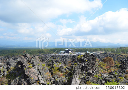 The landscape of Onioshidashi Park, where rugged lava formations spread out. The landscape of Onioshidashi Park, where rugged lava formations spread out. 138018802