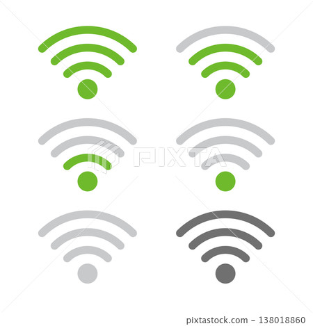 Radio wave icon illustration set Radio wave icon illustration set 138018860