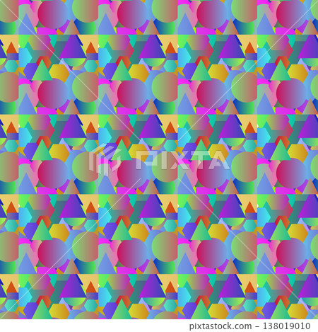 Colorful circle grid abstract seamless pattern Colorful circle grid abstract seamless pattern 138019010