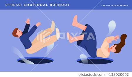 Man and woman falling into deep hole 138020002