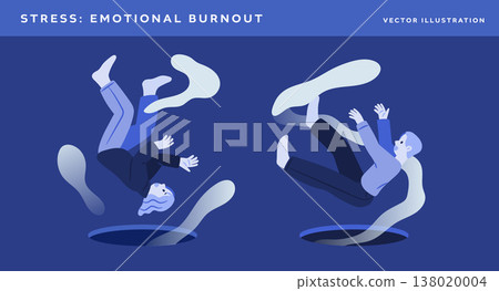 Man and woman falling into deep hole 138020004