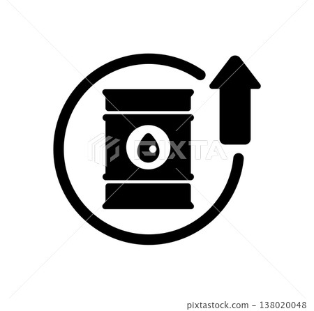 Crude oil/petroleum vector icon (shortage/price increase/surge) Crude oil/petroleum vector icon (shortage/price increase/surge) 138020048
