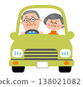 Senior couple driving a car 138021082