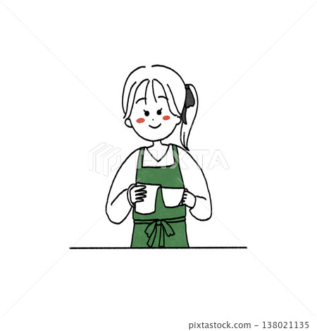 一名咖啡師女人的插圖 138021135