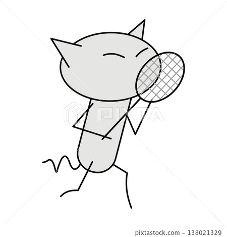 羽毛球!一隻貓正在接球。 羽毛球!一隻貓正在接球。 138021329