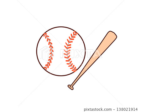 Baseball ball and bat 138021914