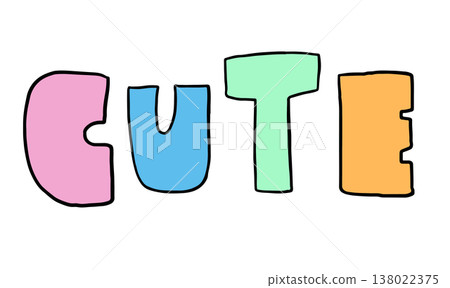 Hand writing CUTE letters for font, text, message, words, typography, cute patch, sign, symbol, print, social media, sticker, icon, decoration, fridge magnet, mood, feeling, energy, lifestyle, hobby Hand writing CUTE letters for font, text, message, words, typography, cute patch, sign, symbol, print, social media, sticker, icon, decoration, fridge magnet, mood, feeling, energy, lifestyle, hobby 138022375
