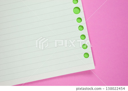 line paper texture on pink background,  blank sheet notebook 138022454