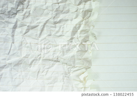 crumpled line paper texture background,  blank sheet notebook 138022455