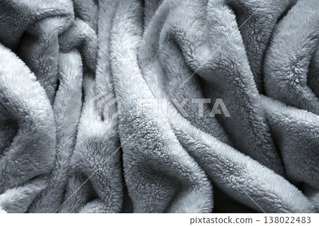 grey soft fluffy blanket textile 138022483