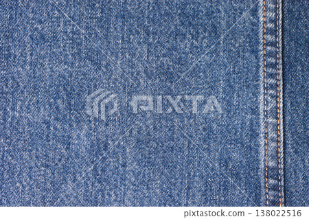 seam of blue denim texture background, jean fashion style 138022516