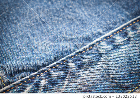 seam of blue denim texture background, jean fashion style 138022518