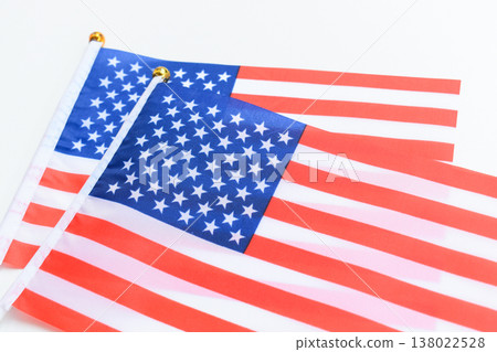 american wave flag texture isolated on white background, USA 138022528