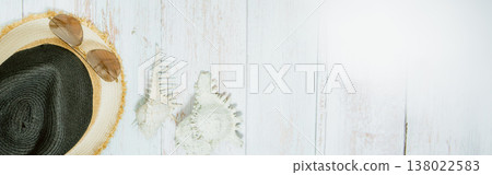 web banner and flat lay summer time with swimsuit and beach accessories on vintage blue wooden background web banner and flat lay summer time with swimsuit and beach accessories on vintage blue wooden background 138022583